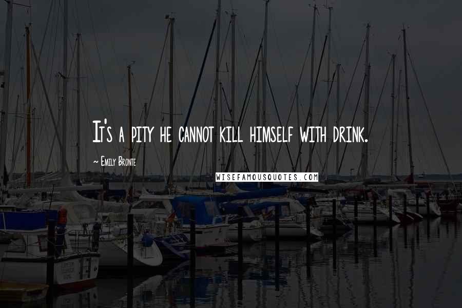 Emily Bronte Quotes: It's a pity he cannot kill himself with drink.