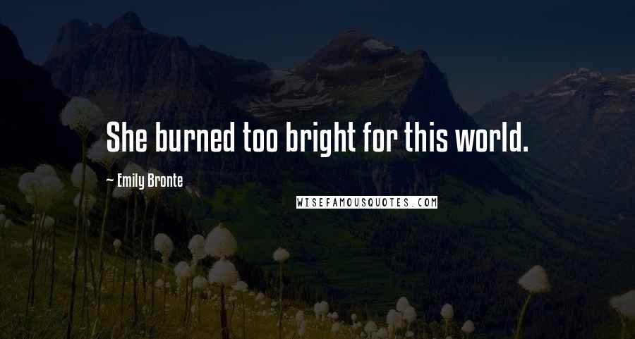 Emily Bronte Quotes: She burned too bright for this world.