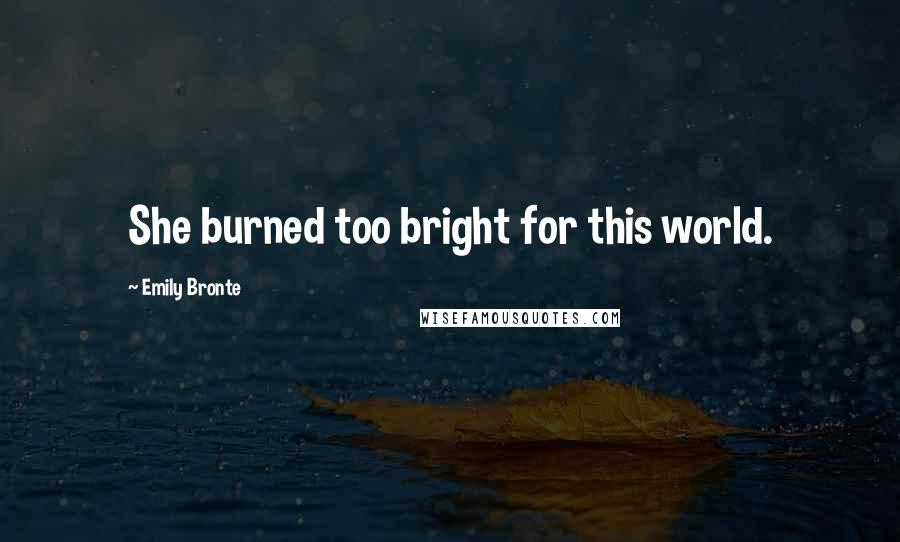 Emily Bronte Quotes: She burned too bright for this world.