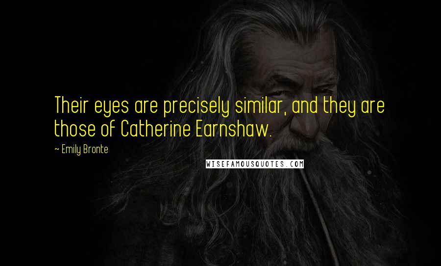Emily Bronte Quotes: Their eyes are precisely similar, and they are those of Catherine Earnshaw.