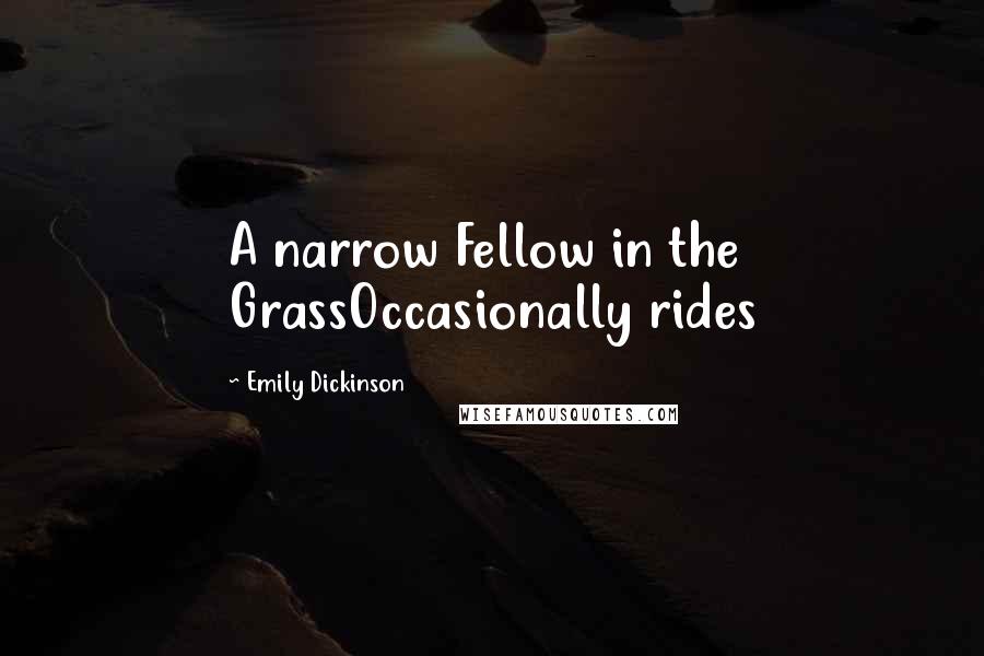 Emily Dickinson Quotes: A narrow Fellow in the GrassOccasionally rides