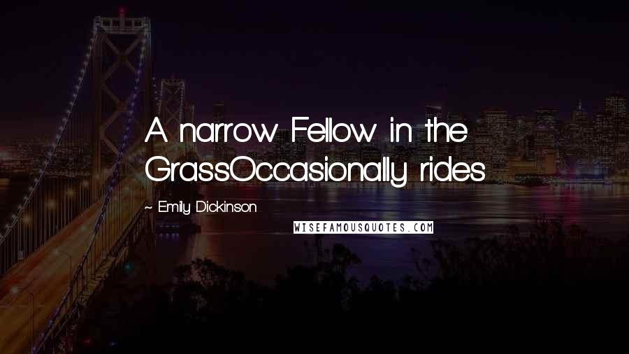 Emily Dickinson Quotes: A narrow Fellow in the GrassOccasionally rides