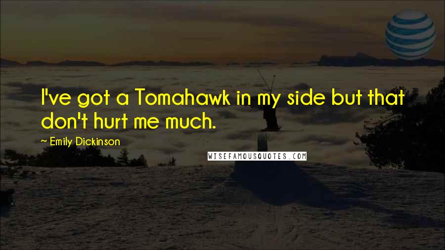 Emily Dickinson Quotes: I've got a Tomahawk in my side but that don't hurt me much.