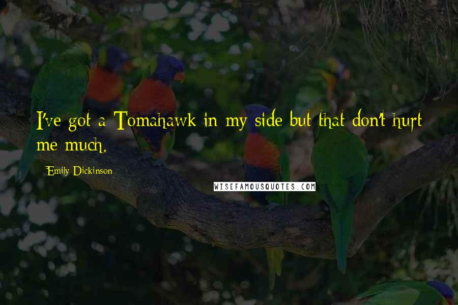 Emily Dickinson Quotes: I've got a Tomahawk in my side but that don't hurt me much.