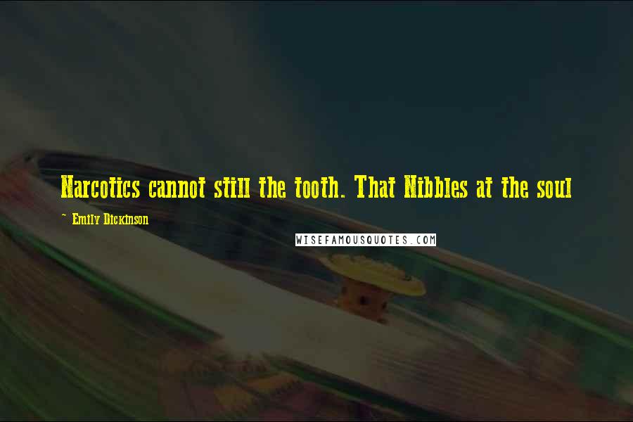 Emily Dickinson Quotes: Narcotics cannot still the tooth. That Nibbles at the soul