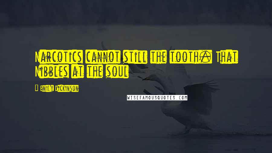 Emily Dickinson Quotes: Narcotics cannot still the tooth. That Nibbles at the soul