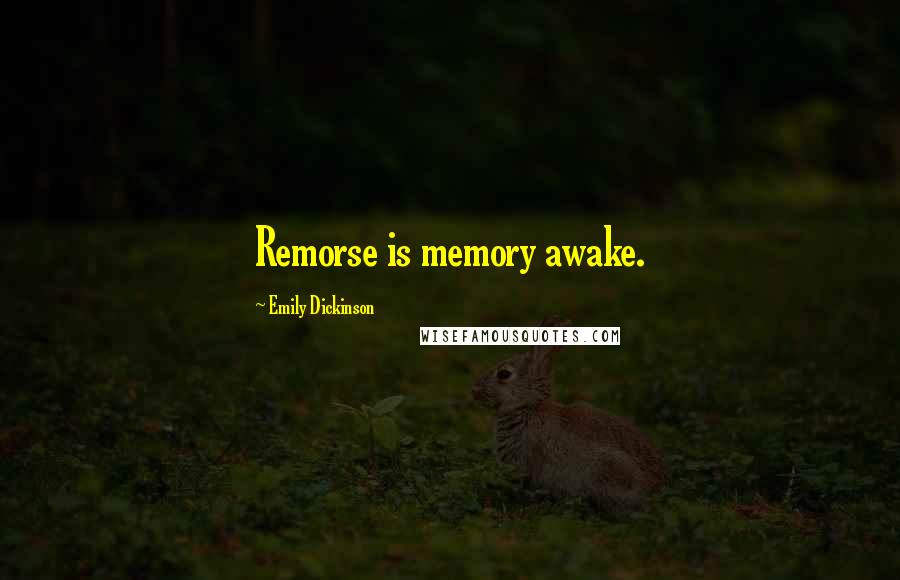 Emily Dickinson Quotes: Remorse is memory awake.