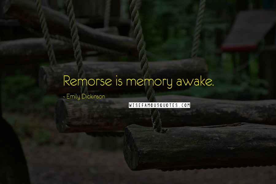 Emily Dickinson Quotes: Remorse is memory awake.