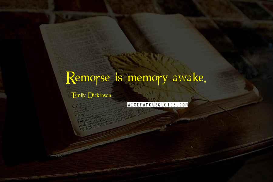 Emily Dickinson Quotes: Remorse is memory awake.