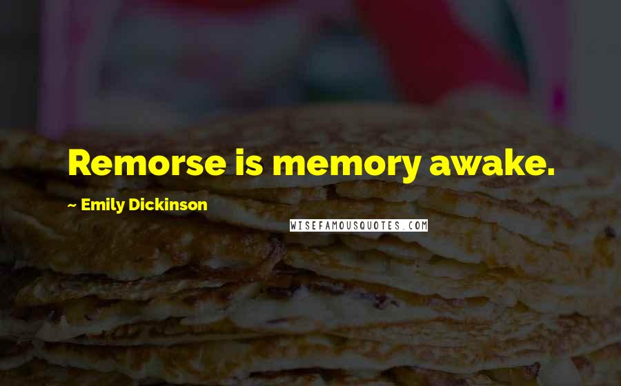 Emily Dickinson Quotes: Remorse is memory awake.