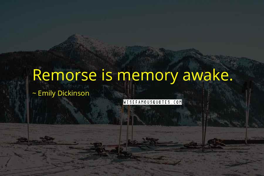 Emily Dickinson Quotes: Remorse is memory awake.