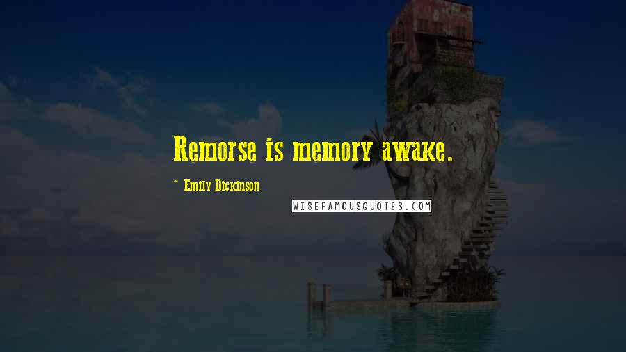 Emily Dickinson Quotes: Remorse is memory awake.