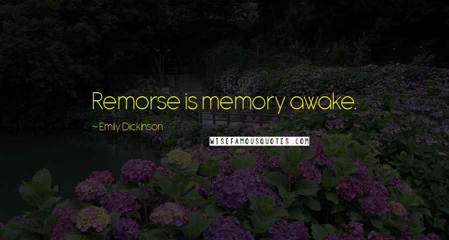 Emily Dickinson Quotes: Remorse is memory awake.