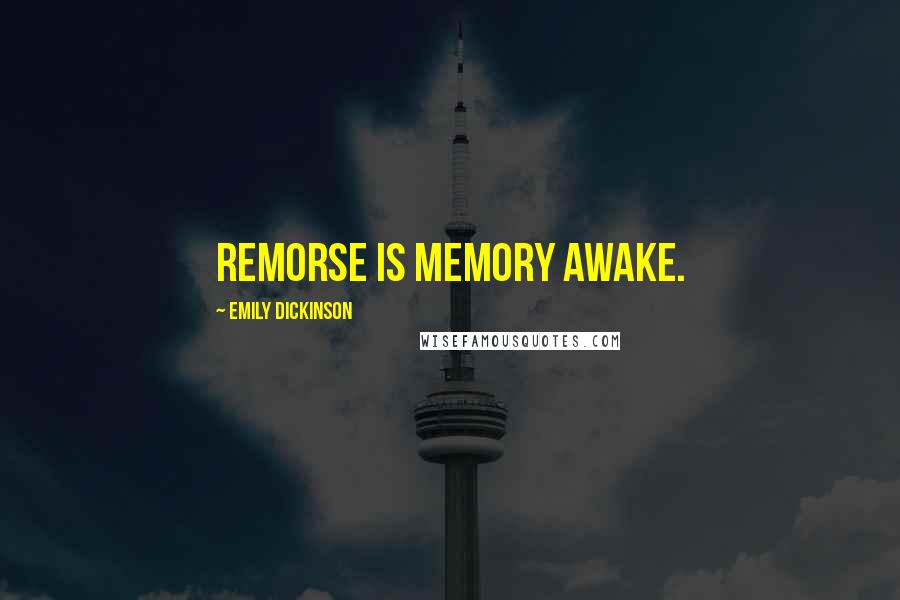 Emily Dickinson Quotes: Remorse is memory awake.