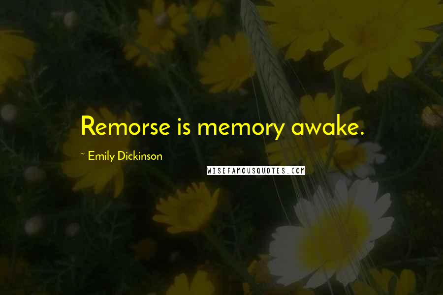 Emily Dickinson Quotes: Remorse is memory awake.