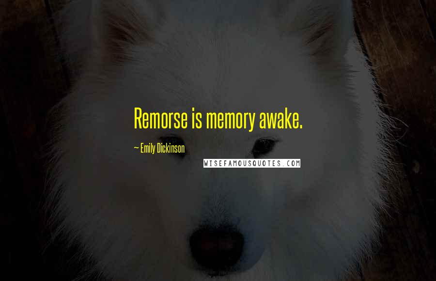 Emily Dickinson Quotes: Remorse is memory awake.