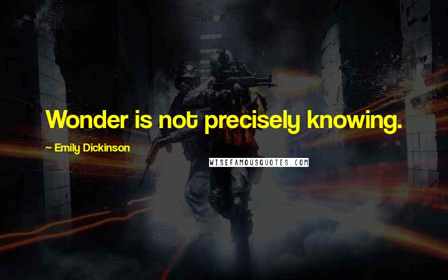 Emily Dickinson Quotes: Wonder is not precisely knowing.