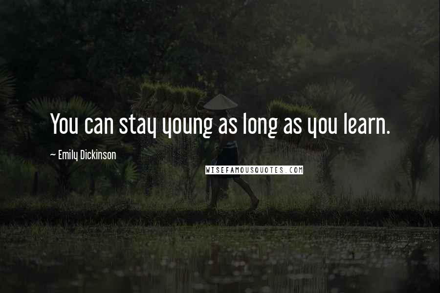 Emily Dickinson Quotes: You can stay young as long as you learn.