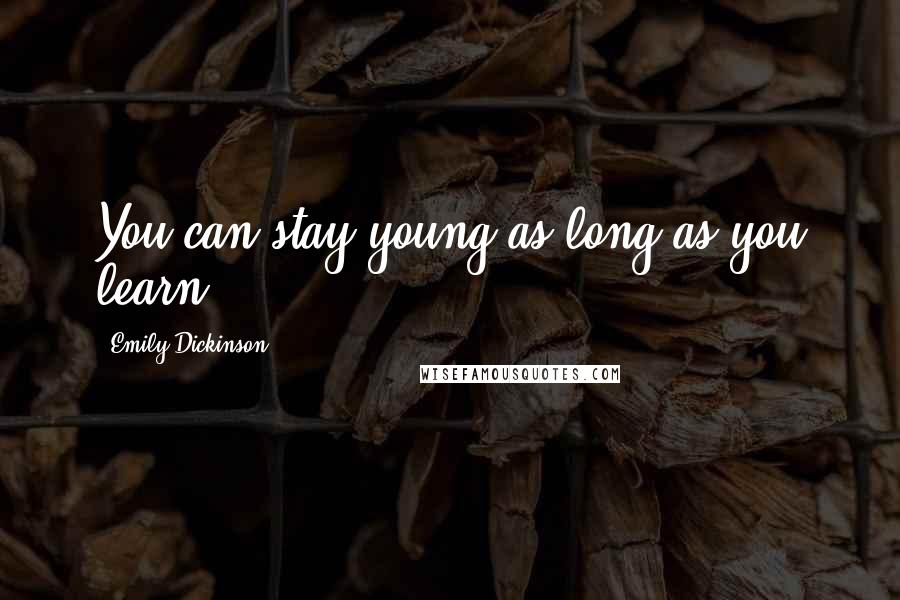 Emily Dickinson Quotes: You can stay young as long as you learn.