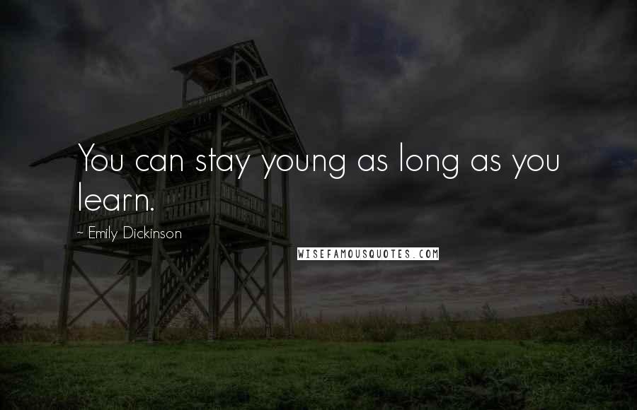 Emily Dickinson Quotes: You can stay young as long as you learn.