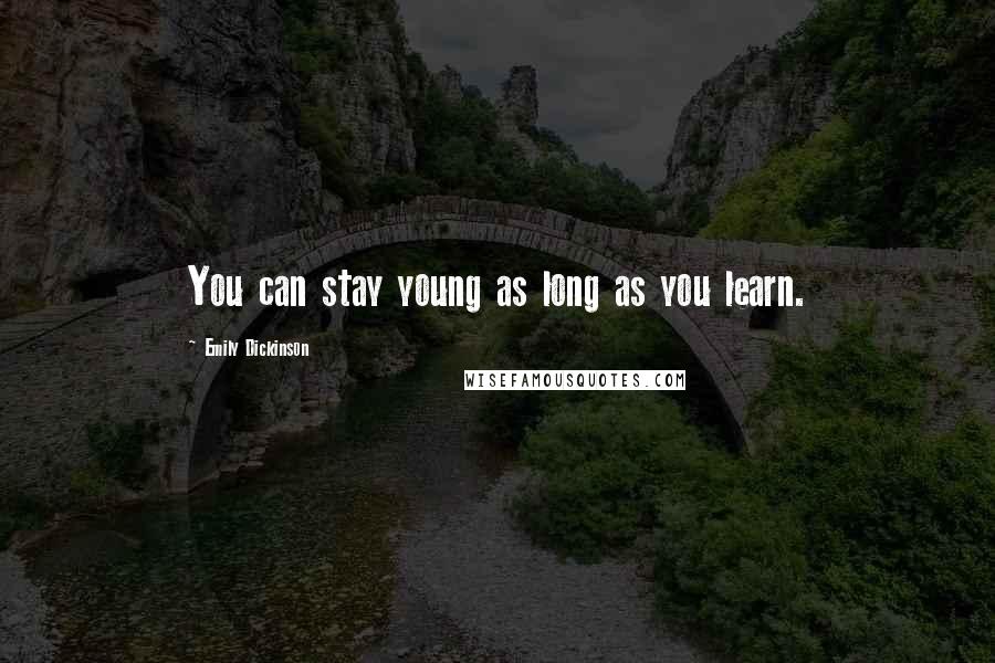 Emily Dickinson Quotes: You can stay young as long as you learn.