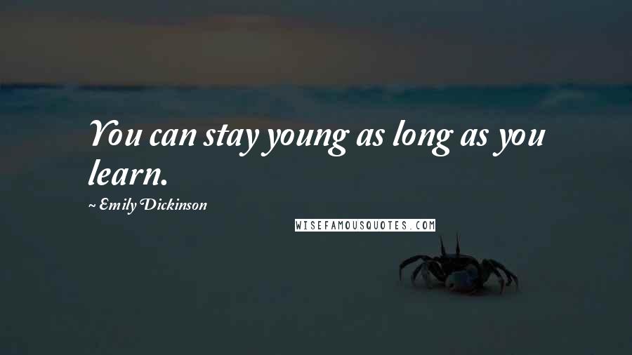 Emily Dickinson Quotes: You can stay young as long as you learn.