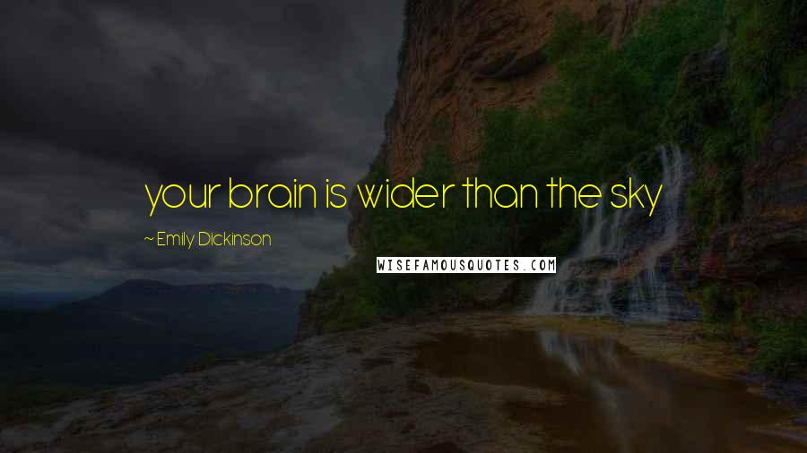 Emily Dickinson Quotes: your brain is wider than the sky