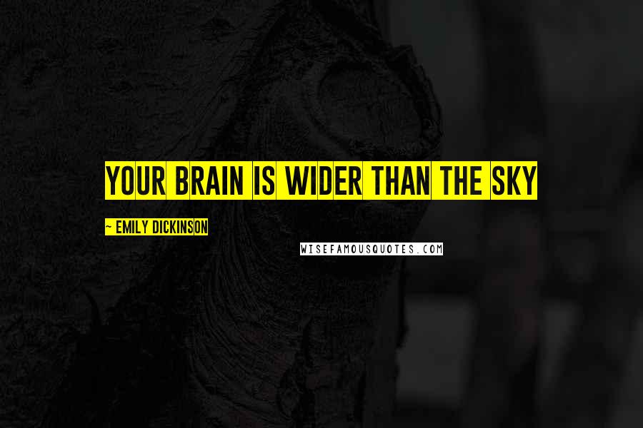 Emily Dickinson Quotes: your brain is wider than the sky