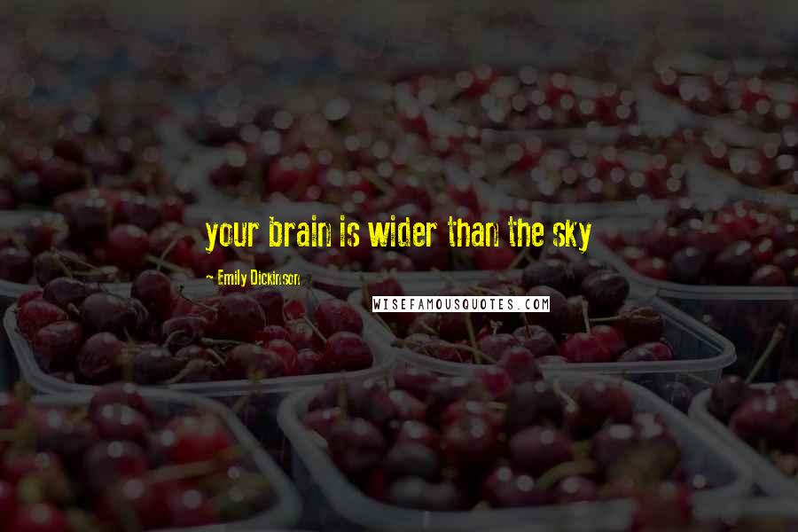 Emily Dickinson Quotes: your brain is wider than the sky