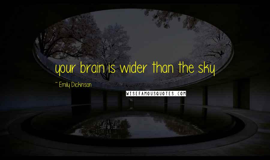 Emily Dickinson Quotes: your brain is wider than the sky