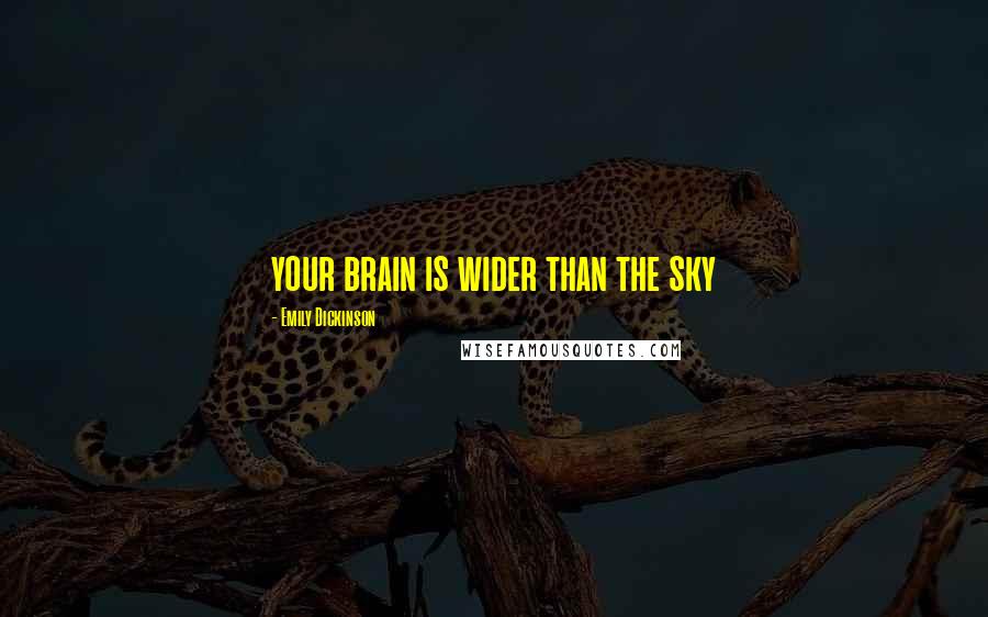 Emily Dickinson Quotes: your brain is wider than the sky