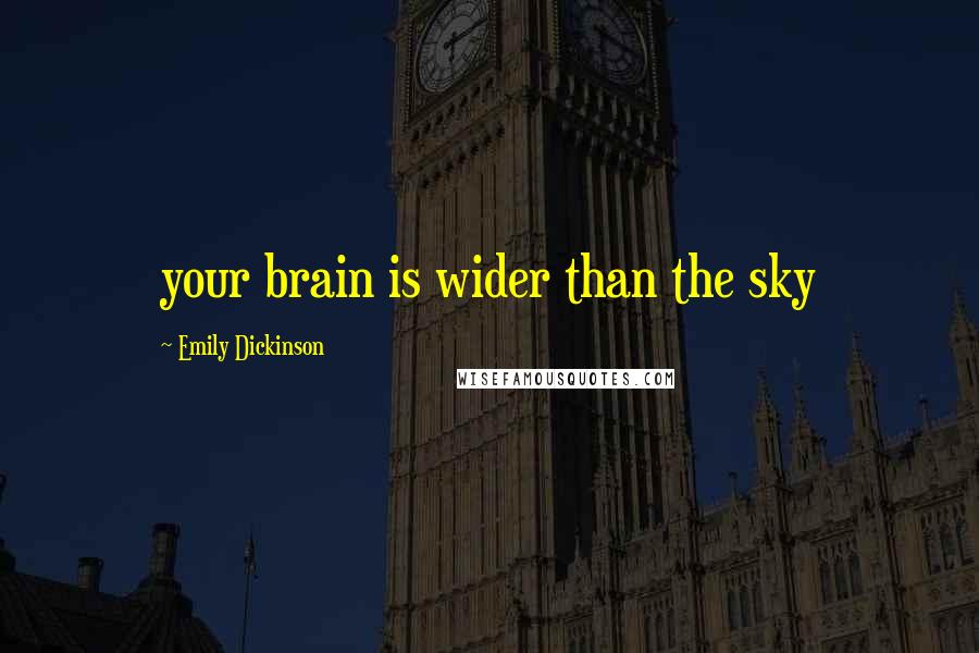 Emily Dickinson Quotes: your brain is wider than the sky