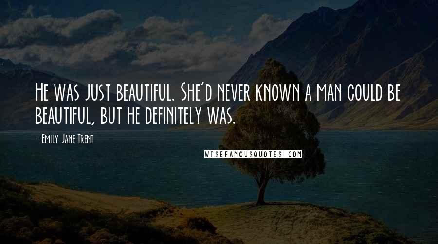Emily Jane Trent Quotes: He was just beautiful. She'd never known a man could be beautiful, but he definitely was.