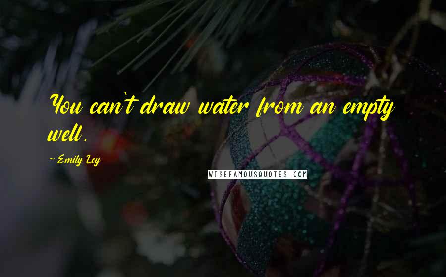 Emily Ley Quotes: You can't draw water from an empty well.