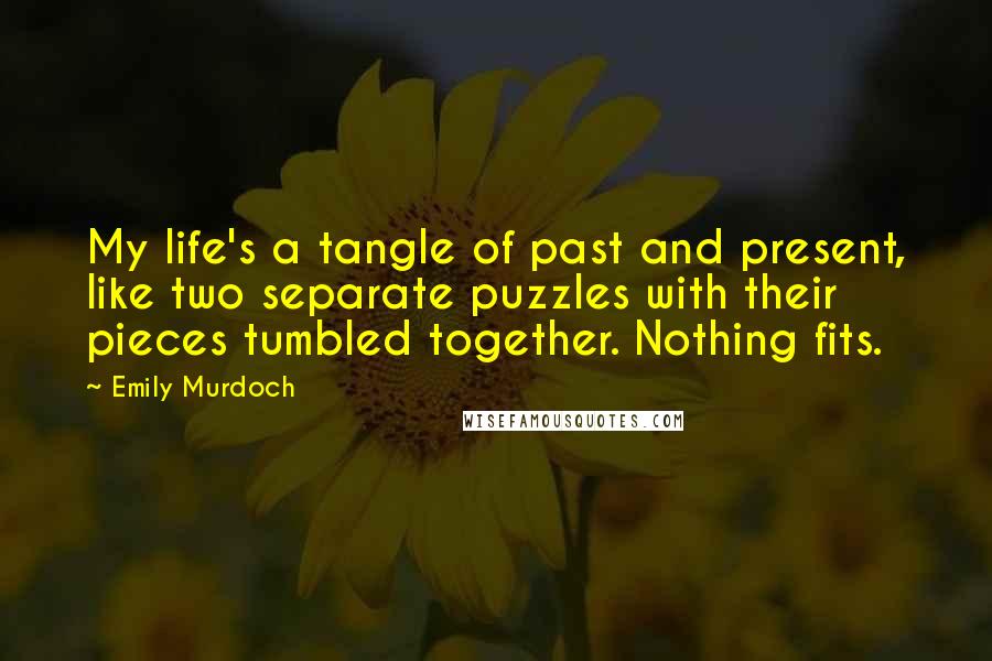 Emily Murdoch Quotes: My life's a tangle of past and present, like two separate puzzles with their pieces tumbled together. Nothing fits.