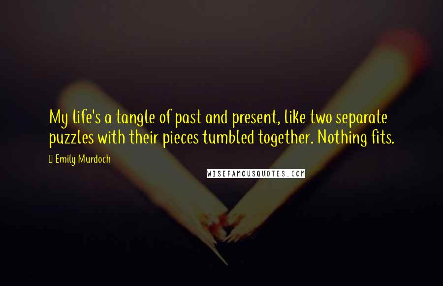 Emily Murdoch Quotes: My life's a tangle of past and present, like two separate puzzles with their pieces tumbled together. Nothing fits.
