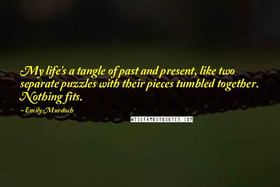 Emily Murdoch Quotes: My life's a tangle of past and present, like two separate puzzles with their pieces tumbled together. Nothing fits.