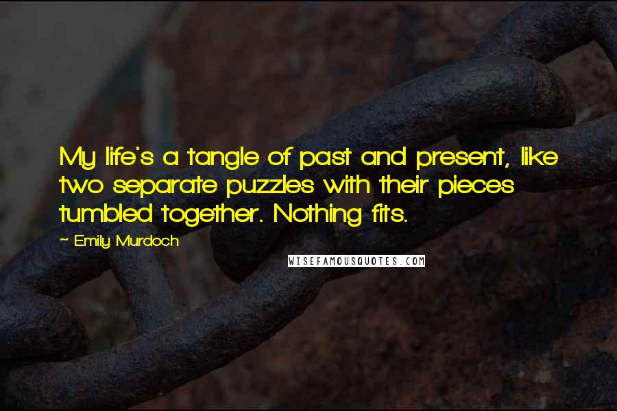 Emily Murdoch Quotes: My life's a tangle of past and present, like two separate puzzles with their pieces tumbled together. Nothing fits.