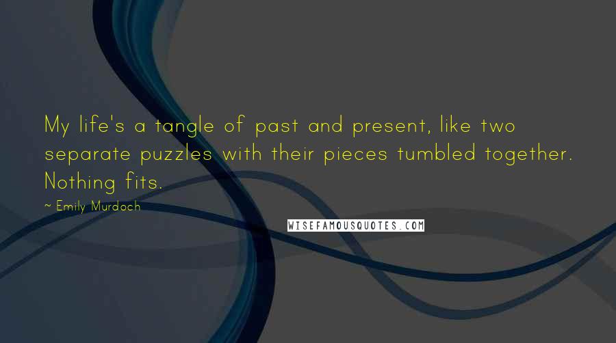 Emily Murdoch Quotes: My life's a tangle of past and present, like two separate puzzles with their pieces tumbled together. Nothing fits.