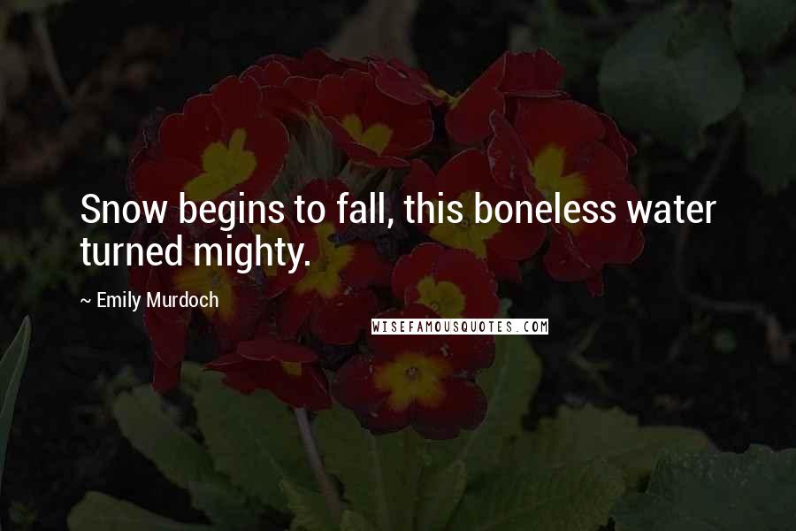 Emily Murdoch Quotes: Snow begins to fall, this boneless water turned mighty.