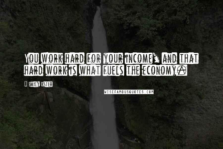 Emily Oster Quotes: You work hard for your income, and that hard work is what fuels the economy.