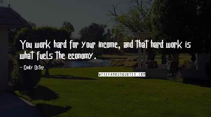 Emily Oster Quotes: You work hard for your income, and that hard work is what fuels the economy.