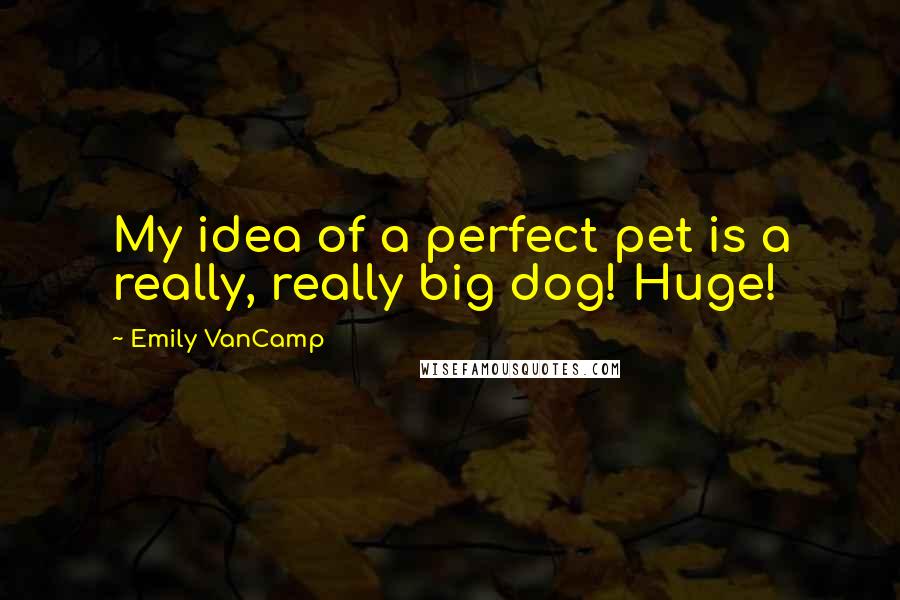 Emily VanCamp Quotes: My idea of a perfect pet is a really, really big dog! Huge!