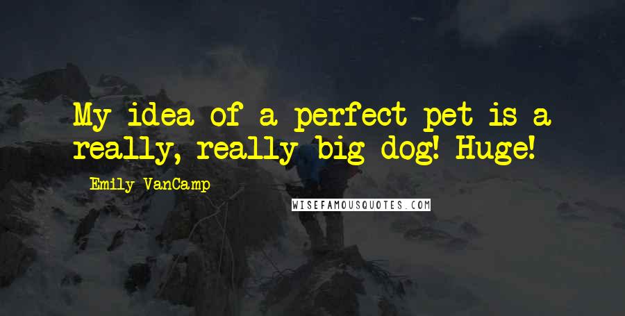 Emily VanCamp Quotes: My idea of a perfect pet is a really, really big dog! Huge!