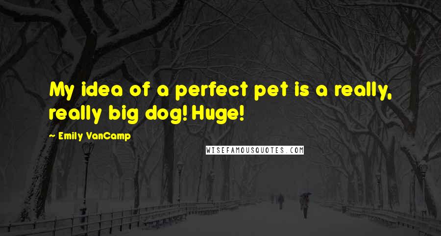 Emily VanCamp Quotes: My idea of a perfect pet is a really, really big dog! Huge!