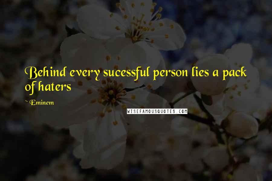 Eminem Quotes: Behind every sucessful person lies a pack of haters