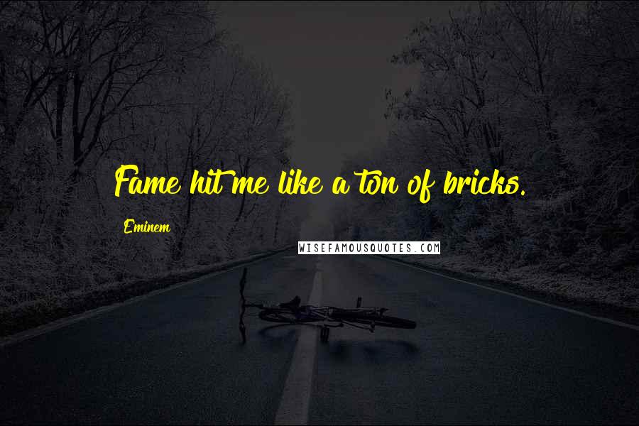 Eminem Quotes: Fame hit me like a ton of bricks.