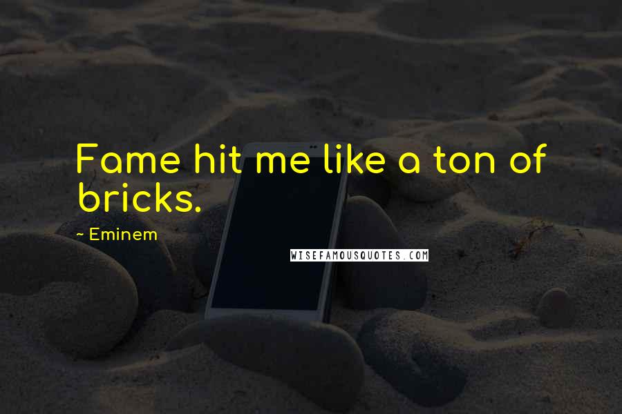 Eminem Quotes: Fame hit me like a ton of bricks.