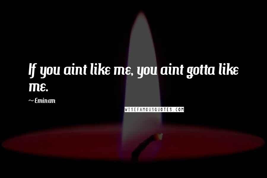 Eminem Quotes: If you aint like me, you aint gotta like me.