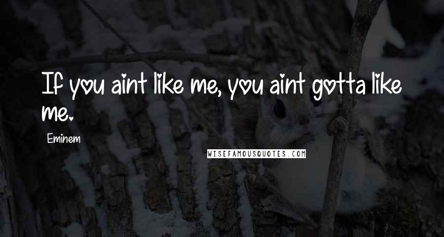 Eminem Quotes: If you aint like me, you aint gotta like me.